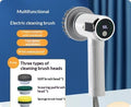 SpinPro cordless electric scrubber with three cleaning brush heads